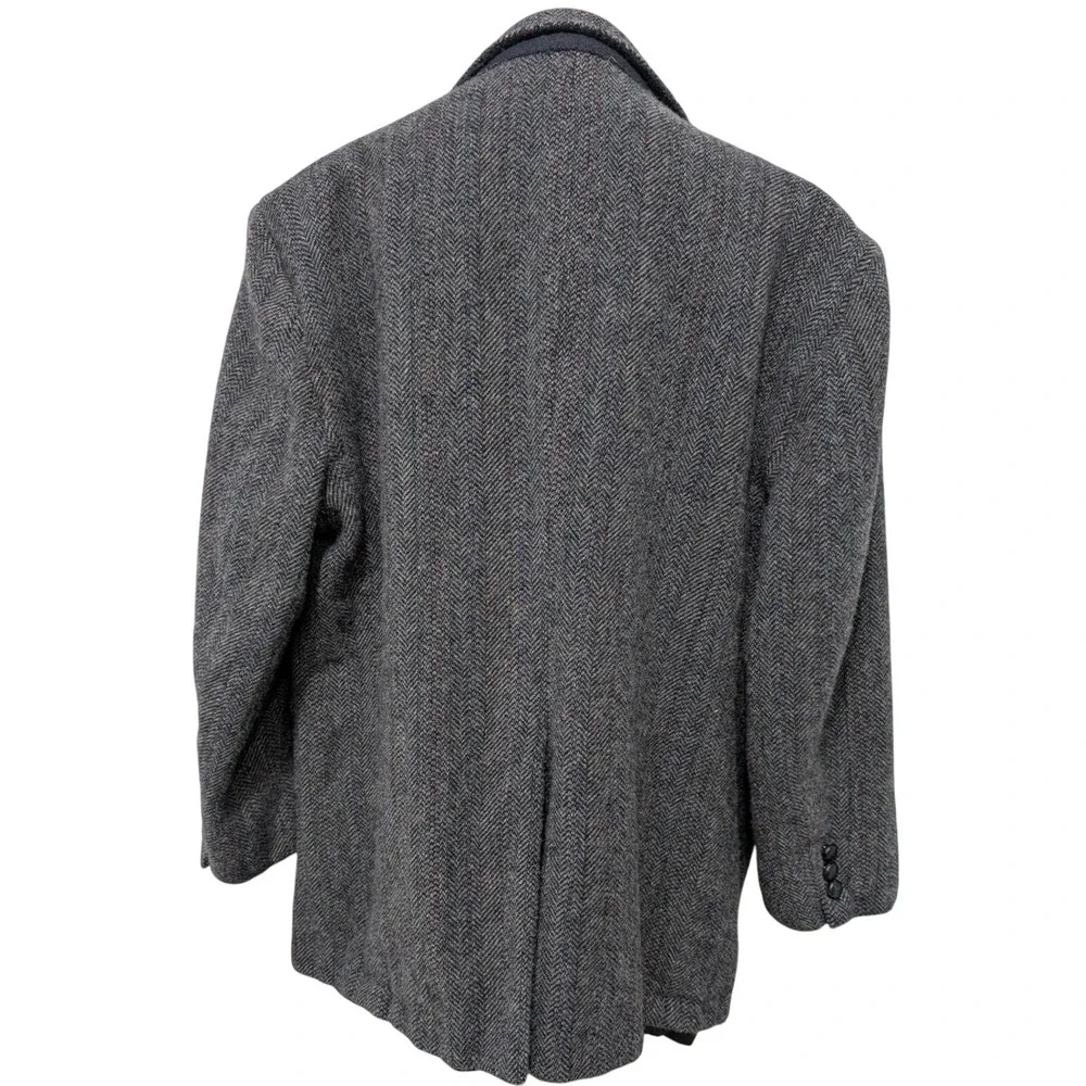 Vintage‎ Andover 100% Virgin Wool Mens Dark Grey Herringbone Blazer Size 50